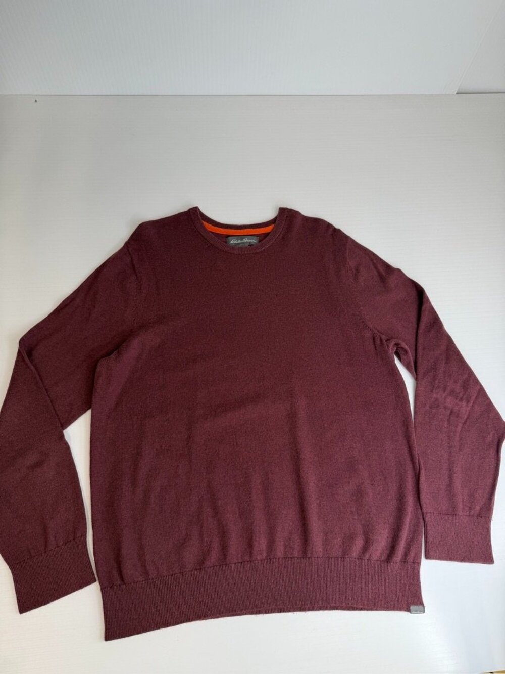 Eddie Bauer Sweater Men Large Tall Cotton Merino Wool Logo Work Party Core Ex